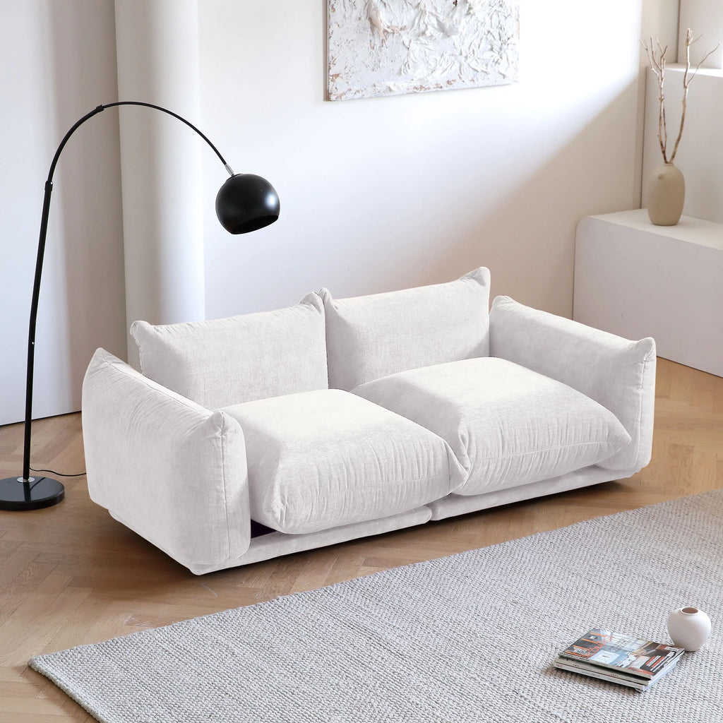 Convertible Modular Sectional Sofa Chenille 2-Seat for Living Room, Beige H4229