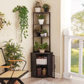 Corner Shelf, 63 Inch Tall Storage Cabinet, 5-Tier Bookshelf Display Shelves Rack for Living Room, Kitchen, Balcony, Small Space, Charcoal Grey