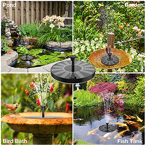 Solar Bird Bath Fountain with 6 Nozzles and Pump U44858