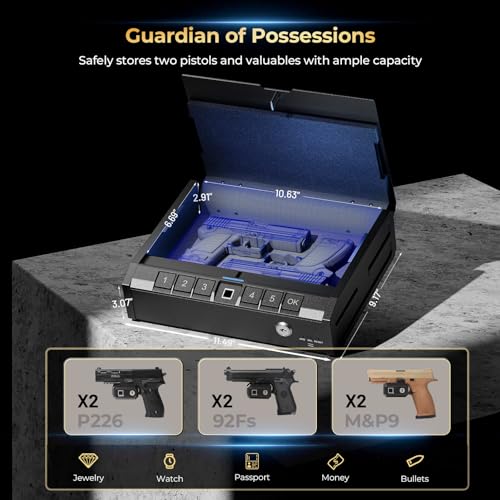 Biometric Gun Safe for Pistols with Fingerprint Lock Q499