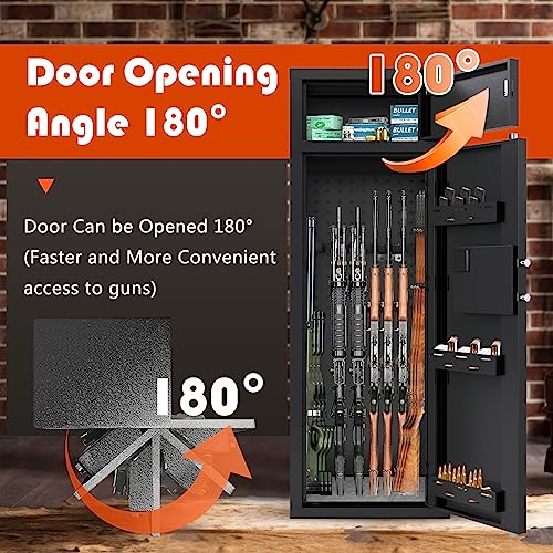 Gun Safe for Rifles and Pistols with Digital Keypad, Adjustable Shelves O38936