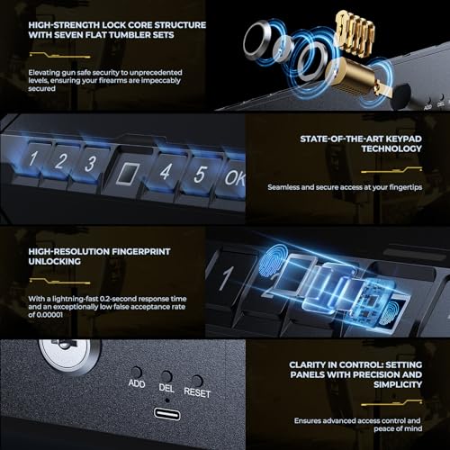 Biometric Gun Safe for Pistols with Fingerprint Lock Q499