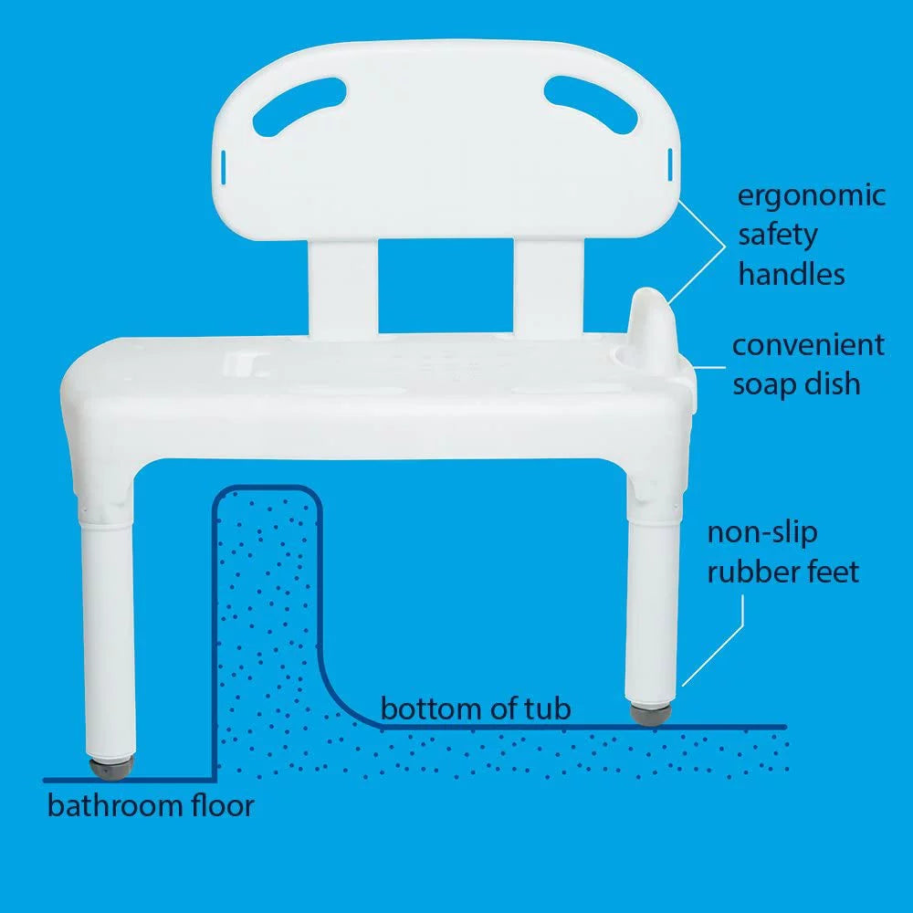 Height Adjustable Tub Transfer Bench Shower Bath Seat T1164