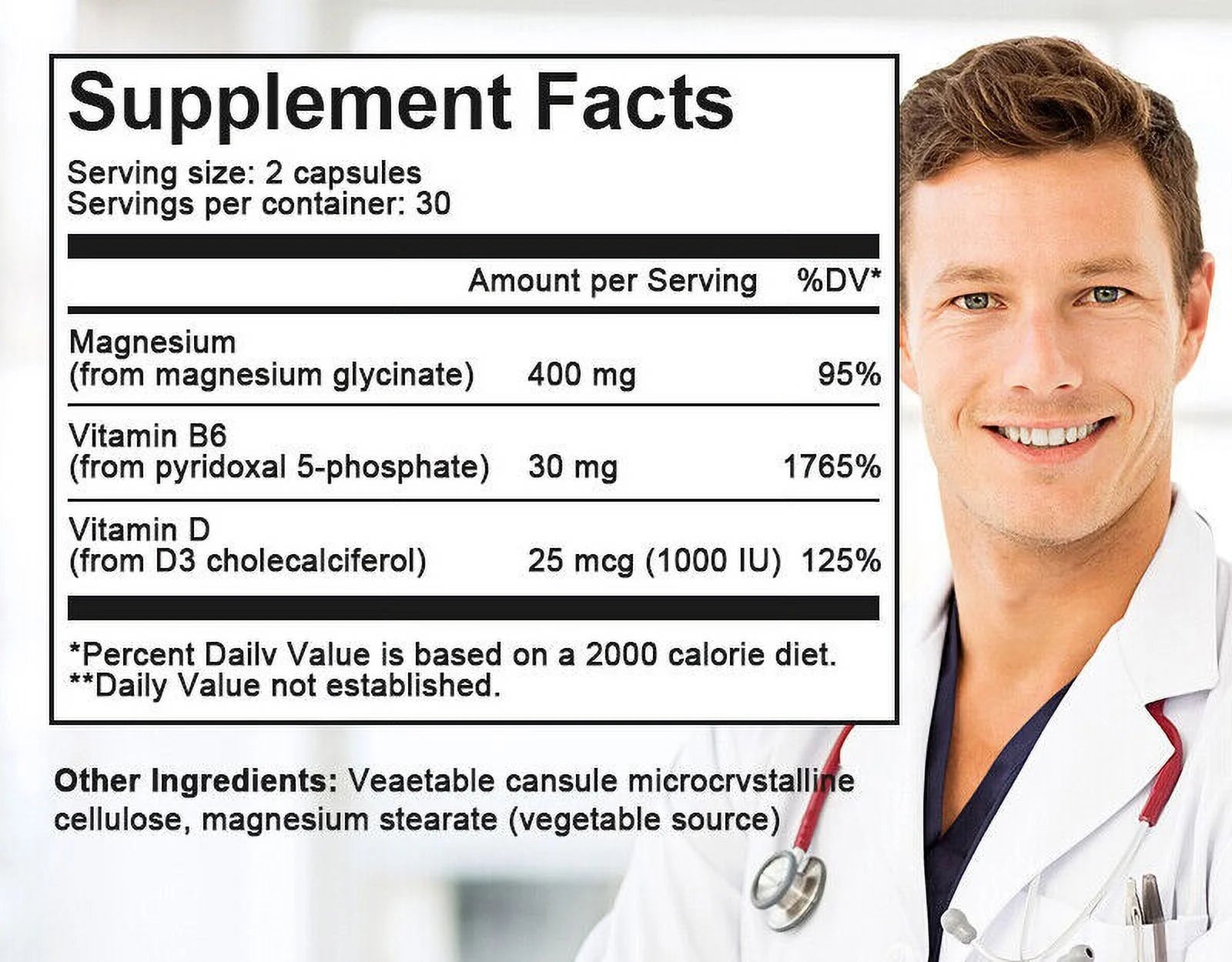 Magnesium Glycinate 400 mg, 120 Capsules R746964