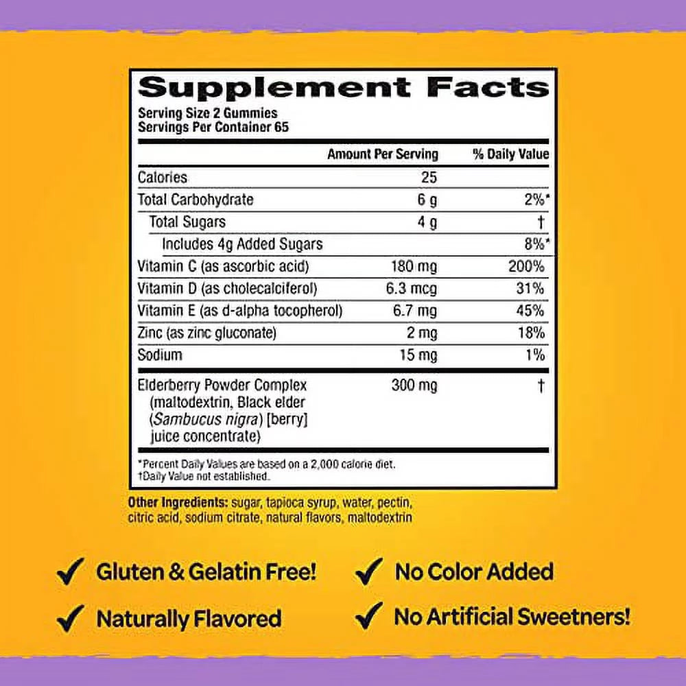 Elderberry & Zinc Gummies with Vitamins D and E Y53813