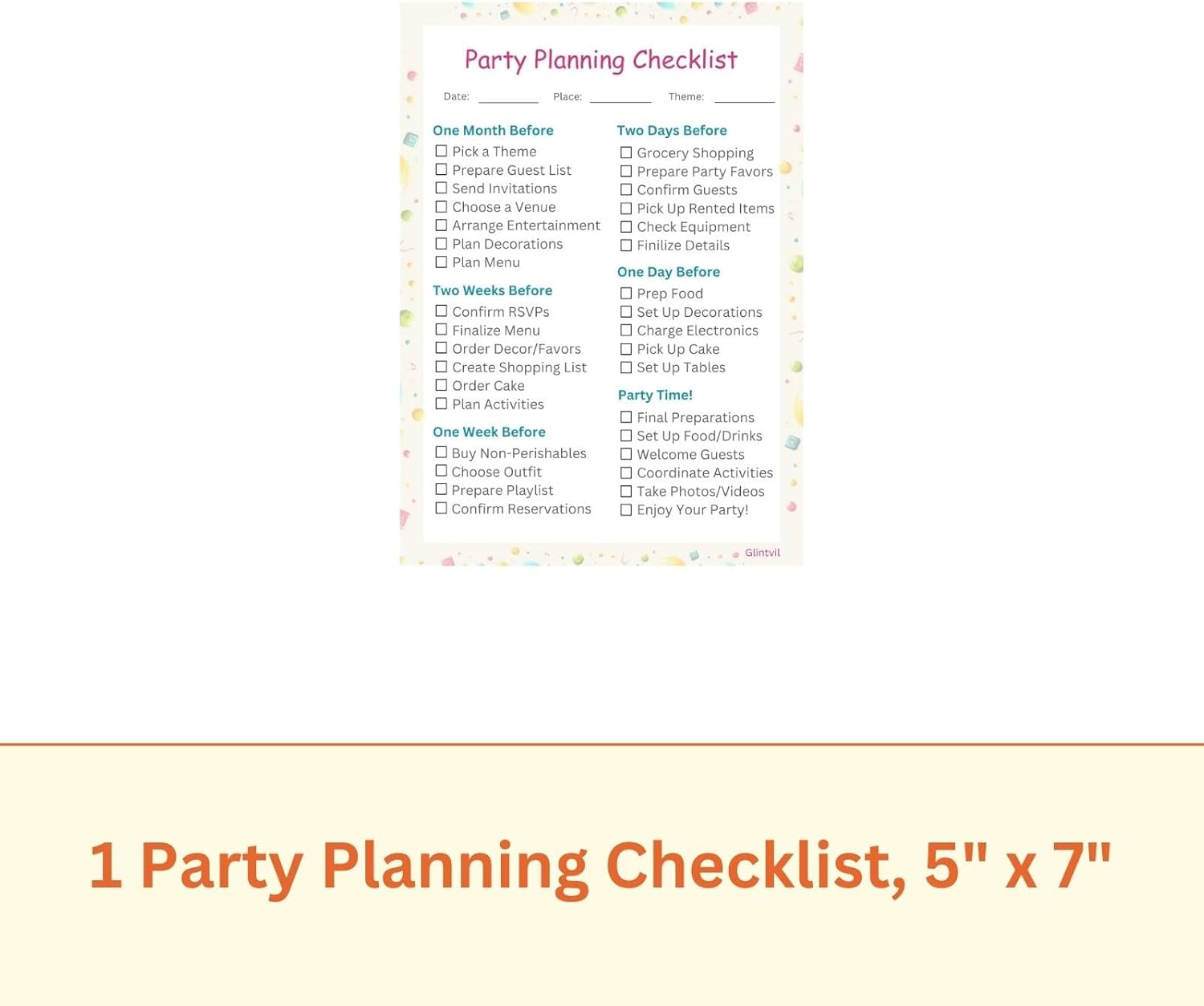 24 Pack Plastic Party Favor Bags with Checklist for Birthday Party Decorations V853