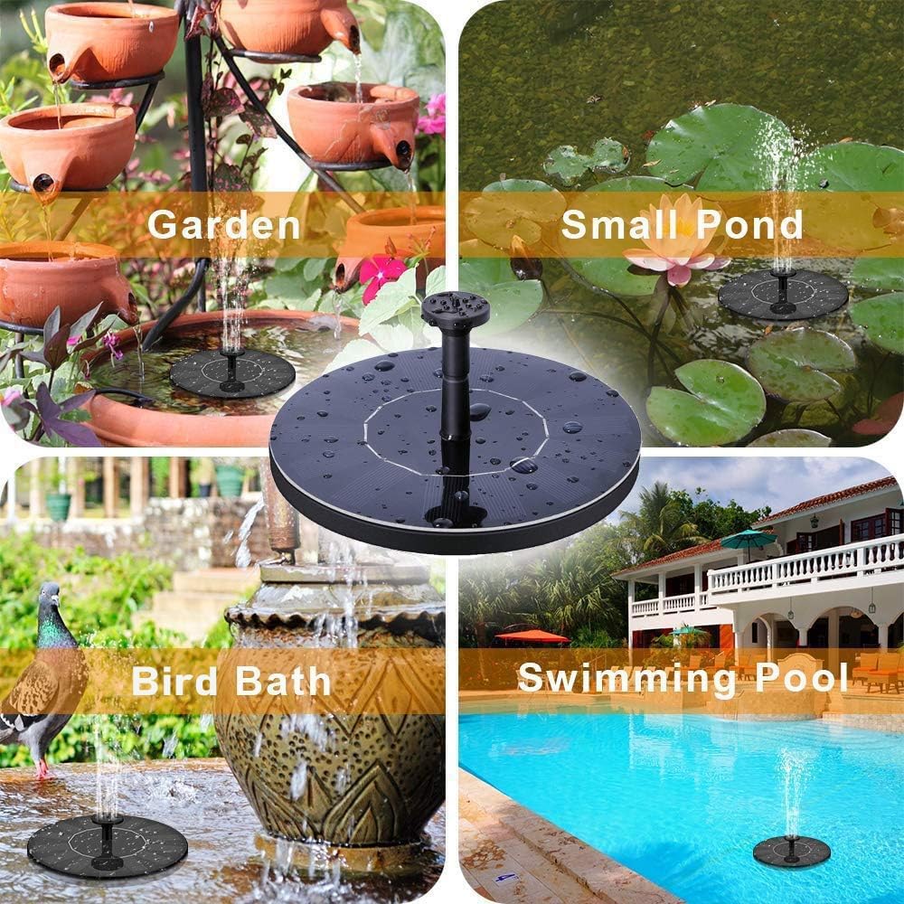 Solar Fountain Water Pump for Bird Bath, Mini Solar Powered, Outdoor Garden C99912