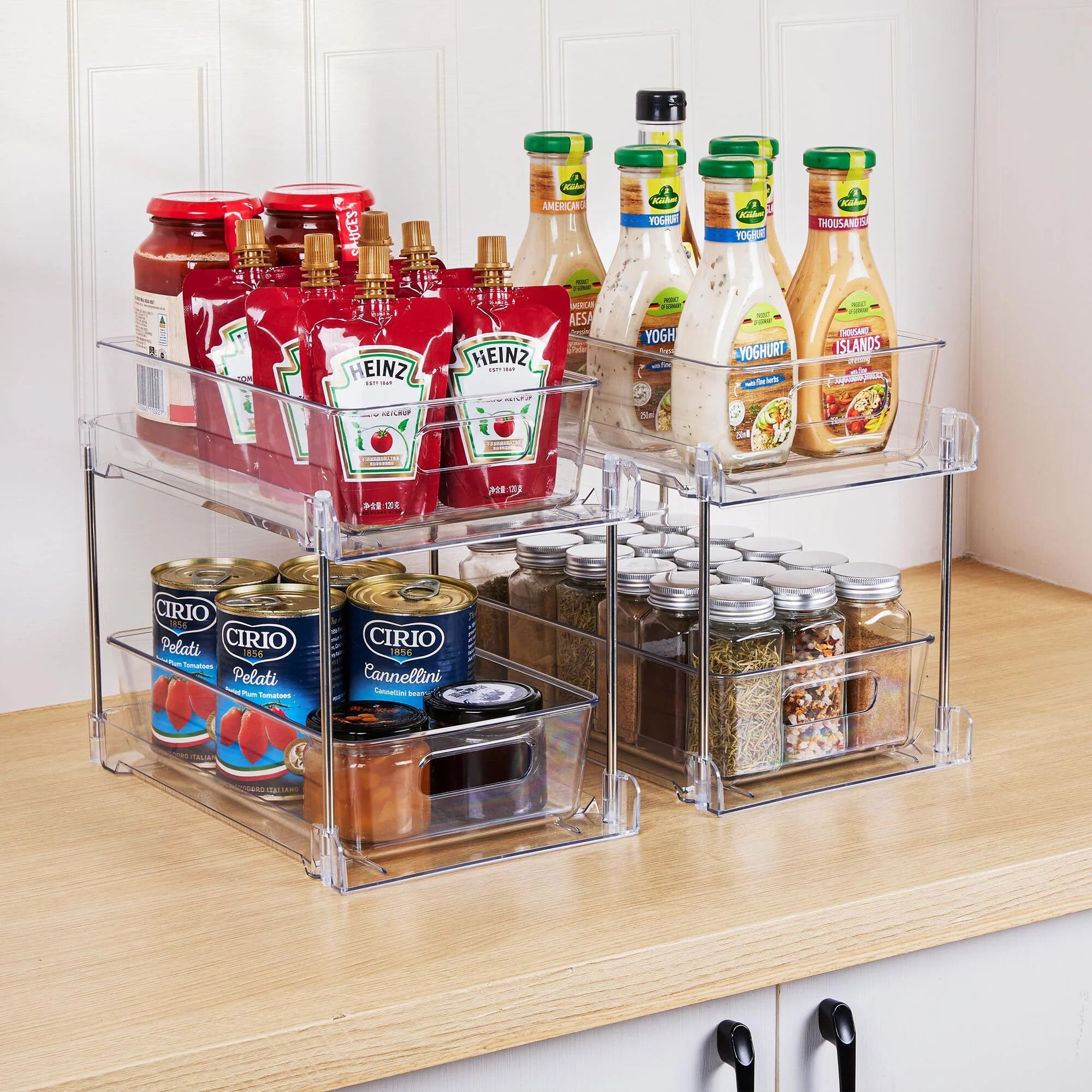 Under Sink Organizer 2 Tier Pull-Out Storage for Pantry Kitchen Z422064