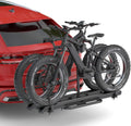 2 EBike Rack with Ramp, 2'' Hitch Mounted Lockable Bike Racks, 200lbs Capacity Foldable Platform, Up to 3'' Fat Tire Carrier for Standard and Electric Bicycles for Car SUV Truck RV