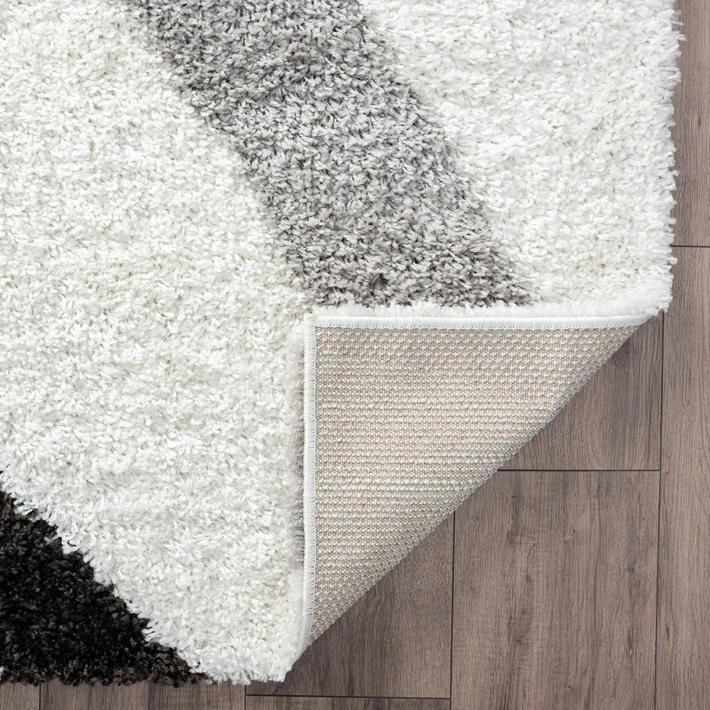 Modern White Area Rug 4x6 for Living Room, Bedroom, Dining Room, Indoor Entryway Y927030