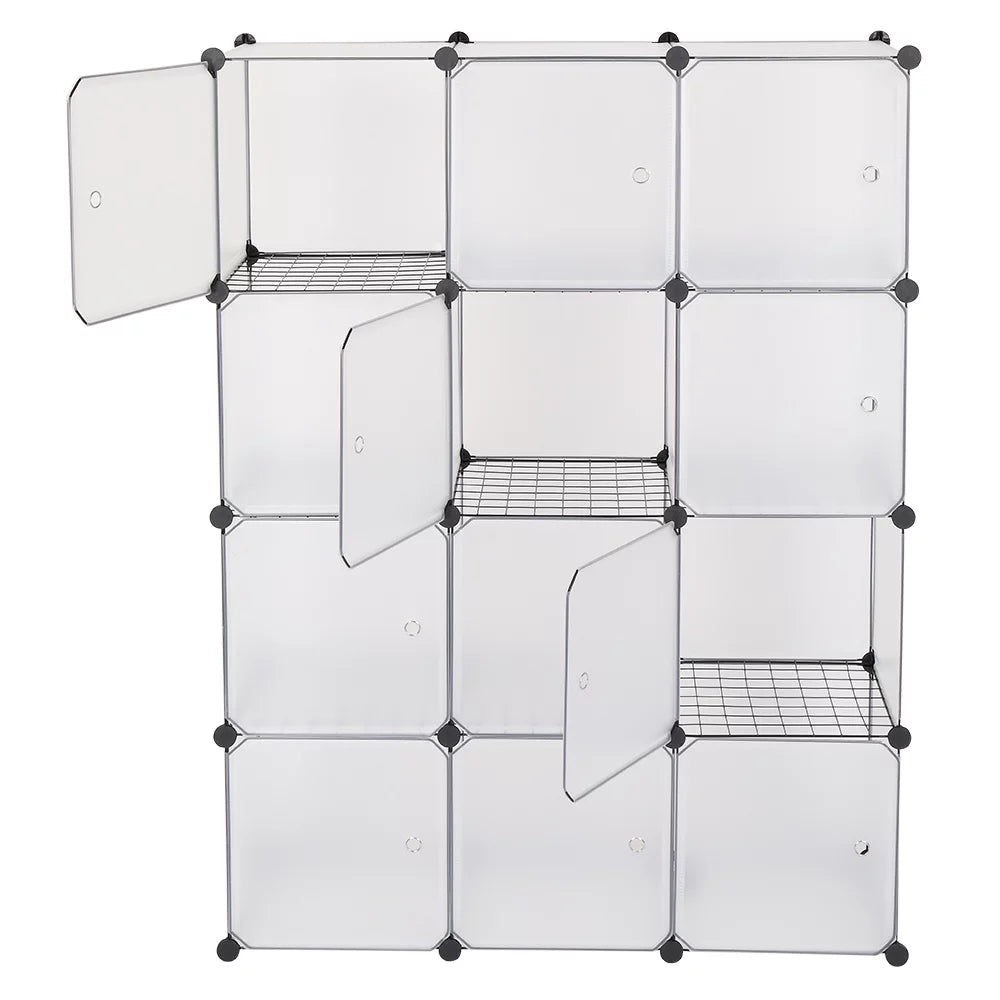 12-Cube Bookshelf Closet Organizer Storage Shelves, White N97603
