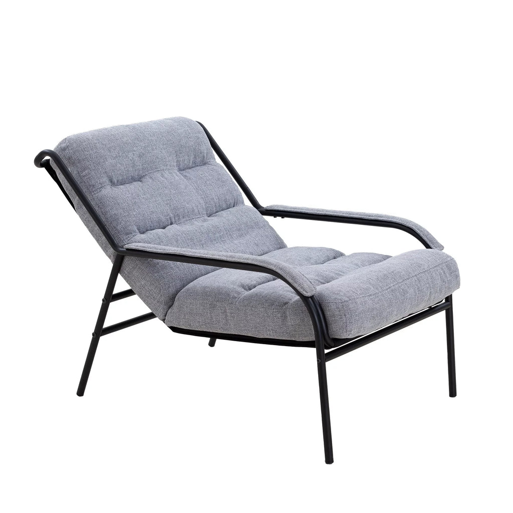 Navy Blue Lounge Recliner Chair with Metal Frame and Removable Cushion C434