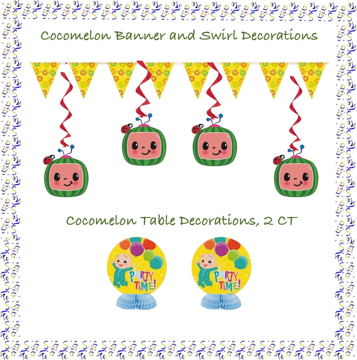 Birthday Party Supplies Decoration Kit with Balloons, Tablecloth, Plates, Napkins, Candles I946283
