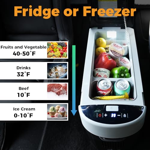 12V Portable Car Refrigerator 16 Quart Electric Cooler for Camping and Travel D18403