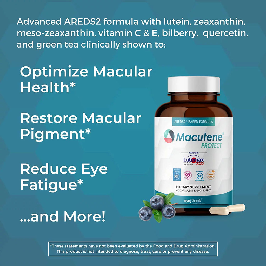 Macular Support Supplement with Bilberry, Zeaxanthin and Lutein, 60 Capsules P548890