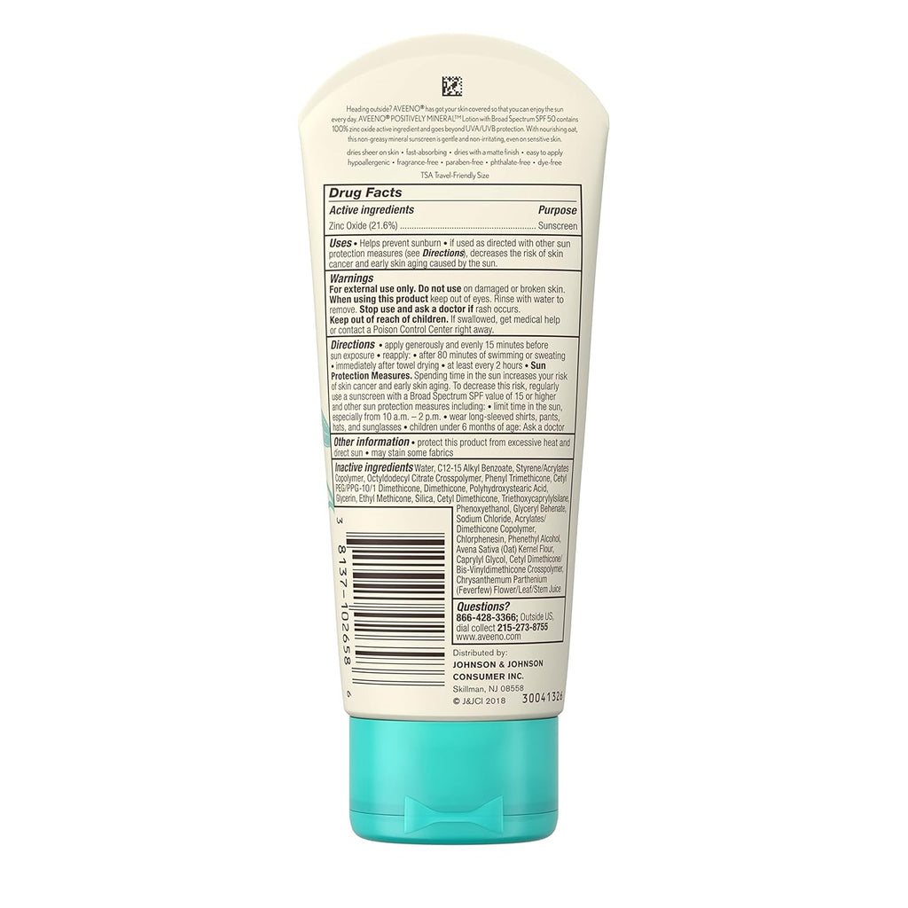 Daily Sunscreen Lotion SPF 50 with Zinc Oxide, Unscented, 3 Fl Oz G444466
