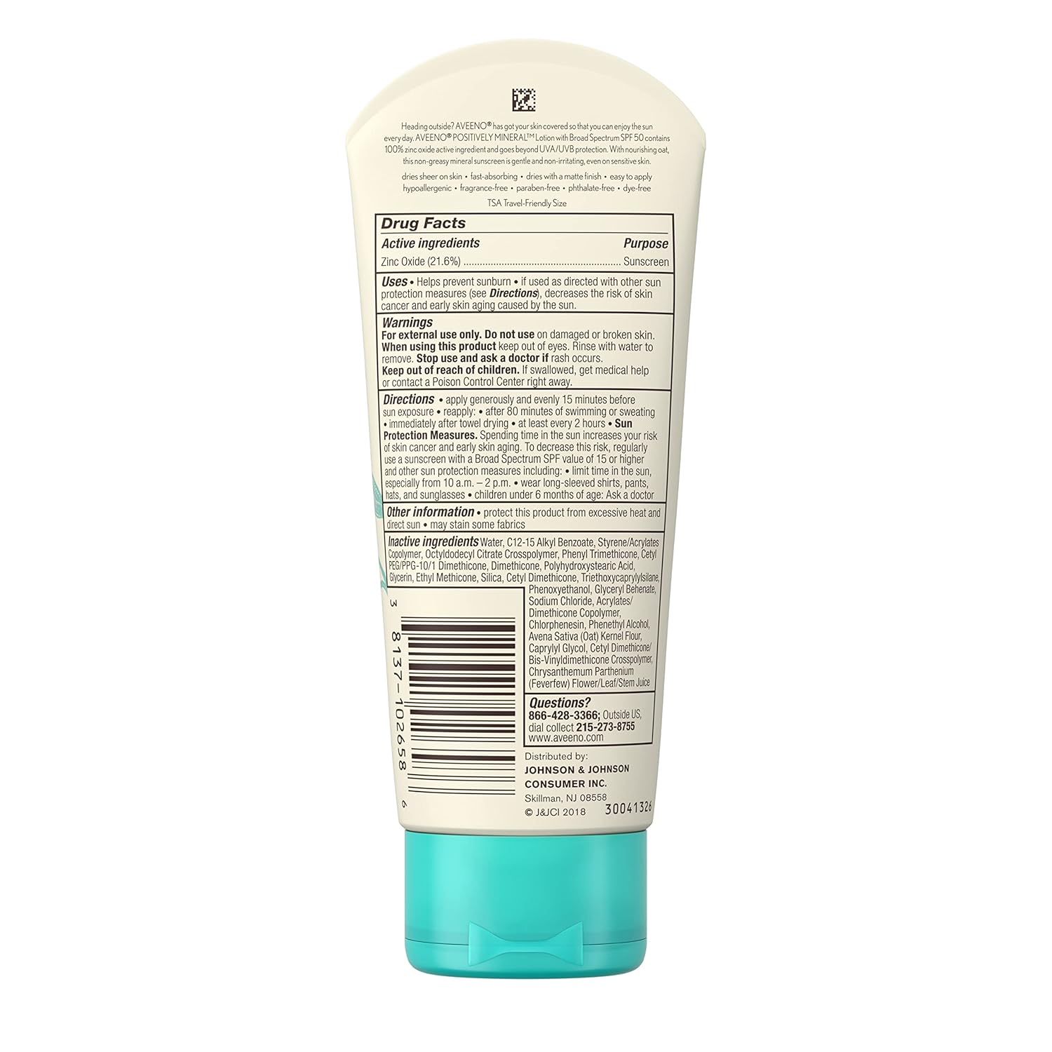 Daily Sunscreen Lotion SPF 50 with Zinc Oxide, Unscented, 3 Fl Oz G444466
