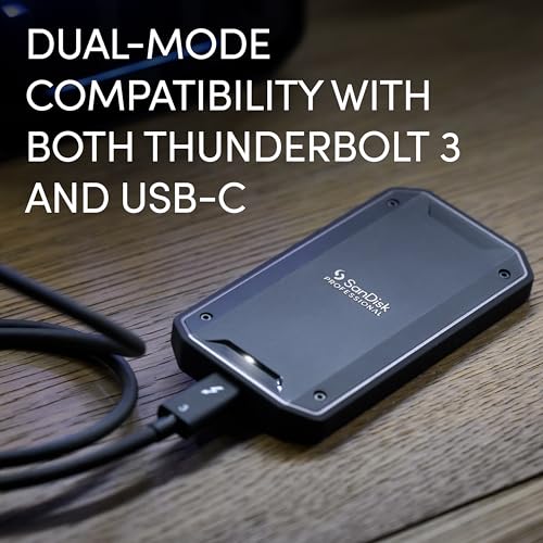 4TB External Solid State Drive, Thunderbolt 3, IP68 Water Resistance P4709