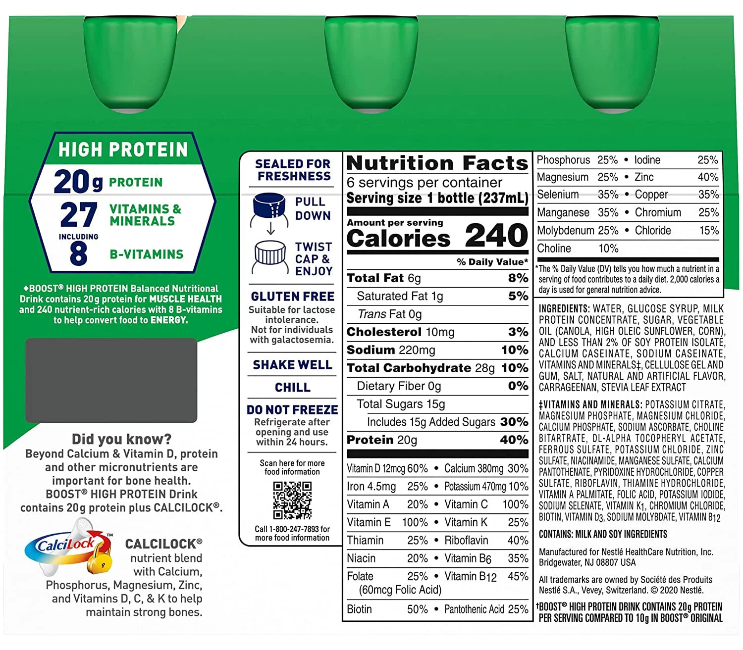 High Protein Strawberry Shake 8 fl oz Bottles Pack of 3 S528793
