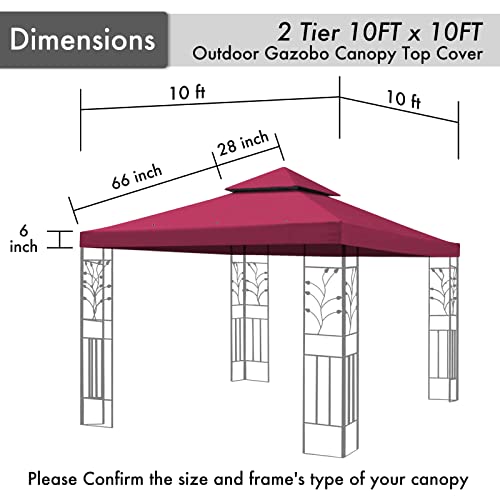 10x10 FT Double Tiered Canopy Replacement Top P874
