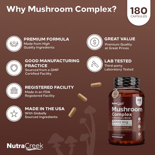 Mushroom Complex Supplement, 180 Capsules B602