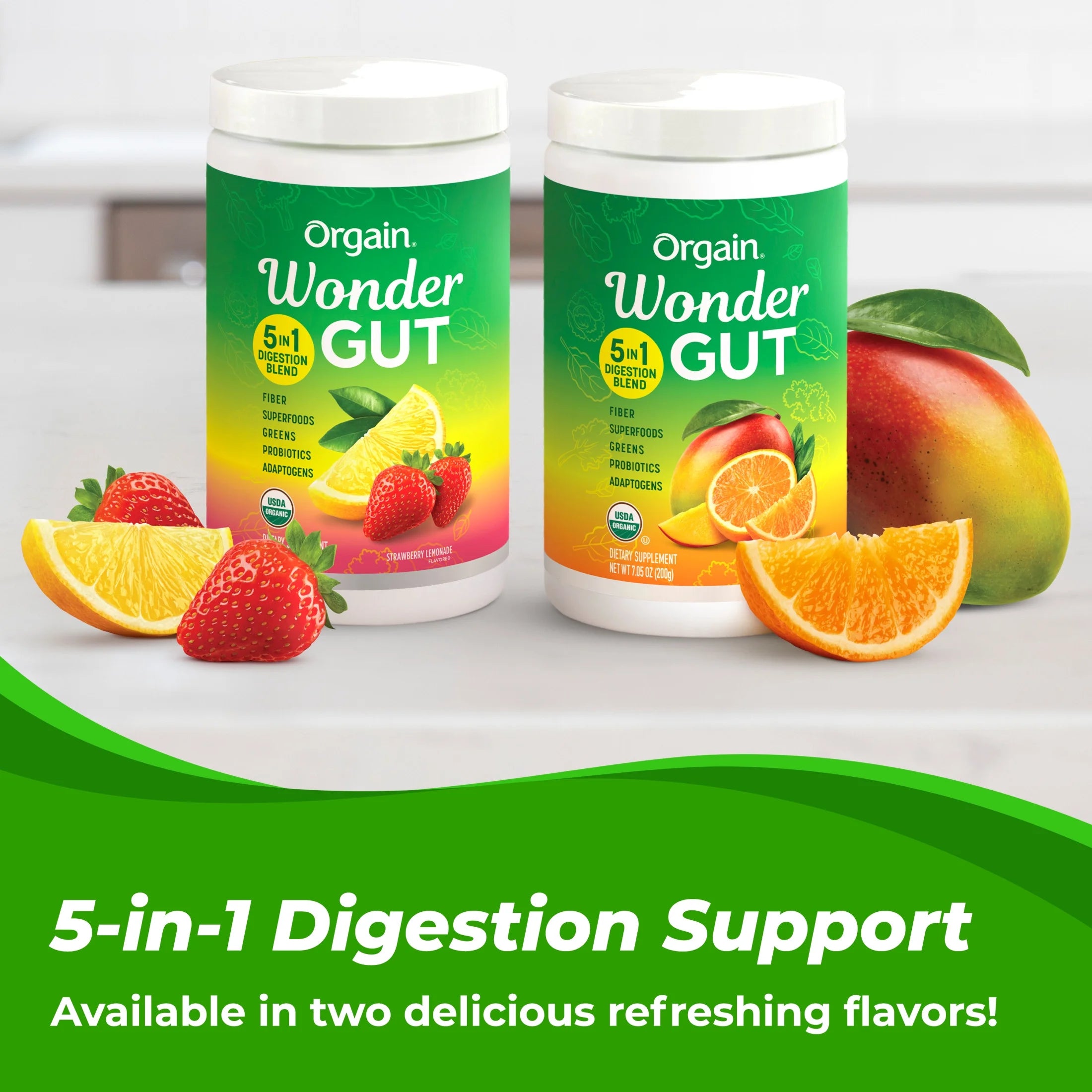 Organic Vegan Fiber Superfood Powder - Orange Mango W6529
