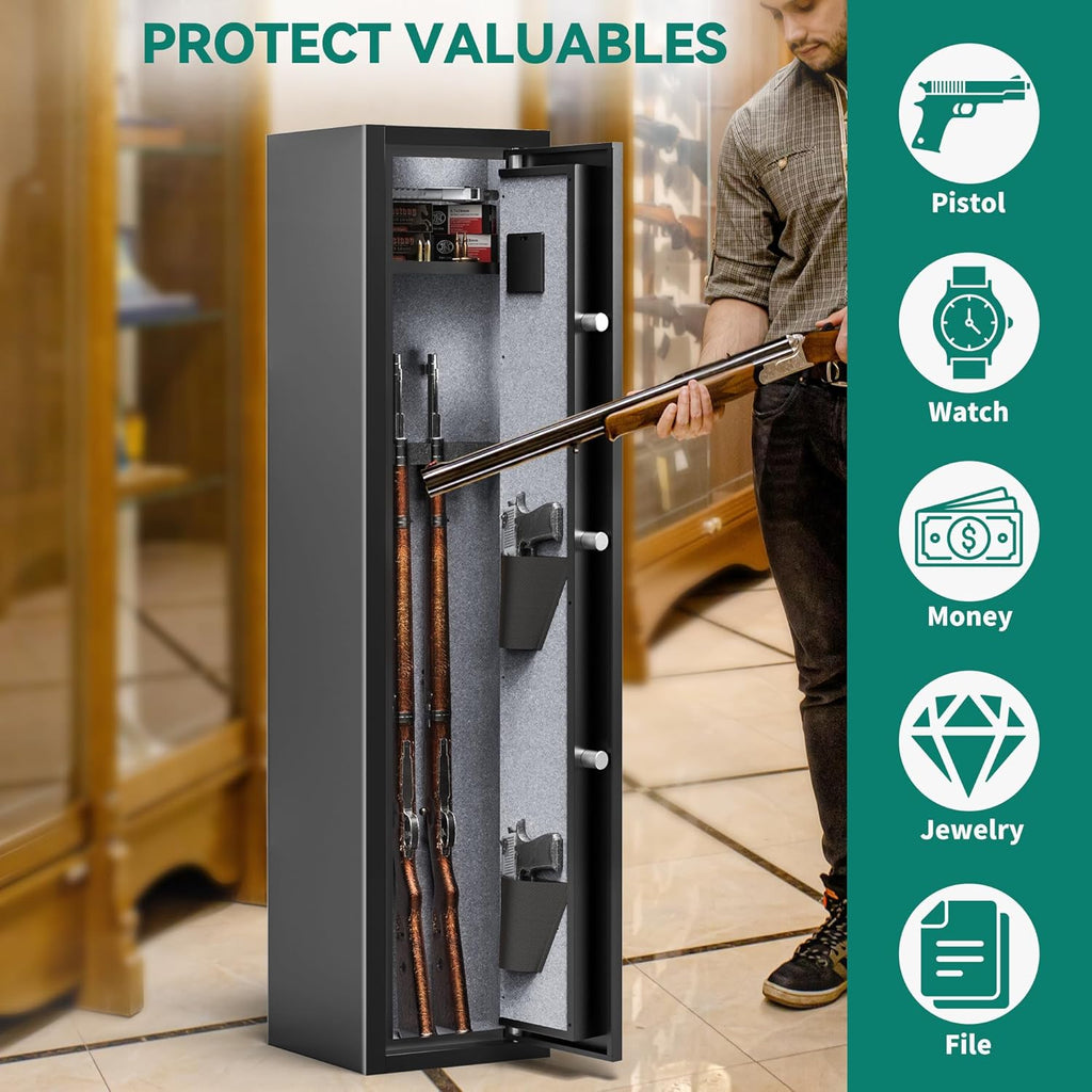 3-5 Rifle Gun Safe with Digital Keypad and Fireproof Bag Z38609