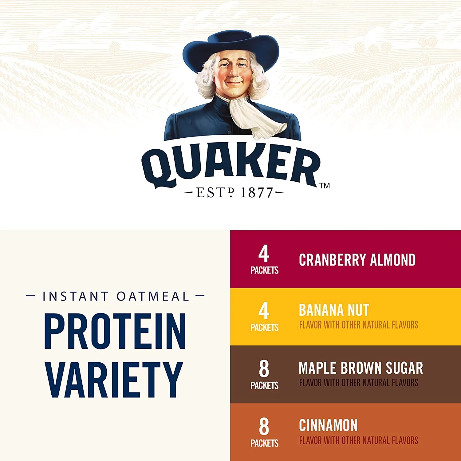 Instant Oatmeal Protein Variety Pack, 24 Packets U3315