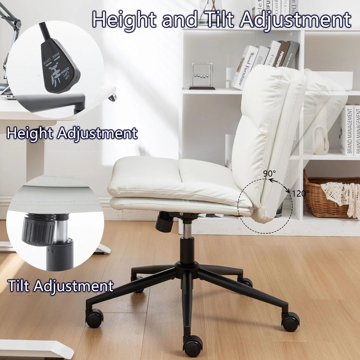 Criss Cross Chair with Wheels, Ergonomic Home Office Desk Chair L577794