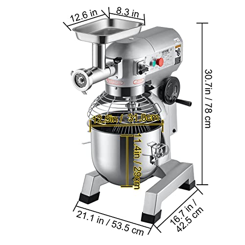 Commercial Food Mixer, 8.5Qt, 450W, Dual Rotating Dough Kneading Machine with Stainless Steel Bowl G439180