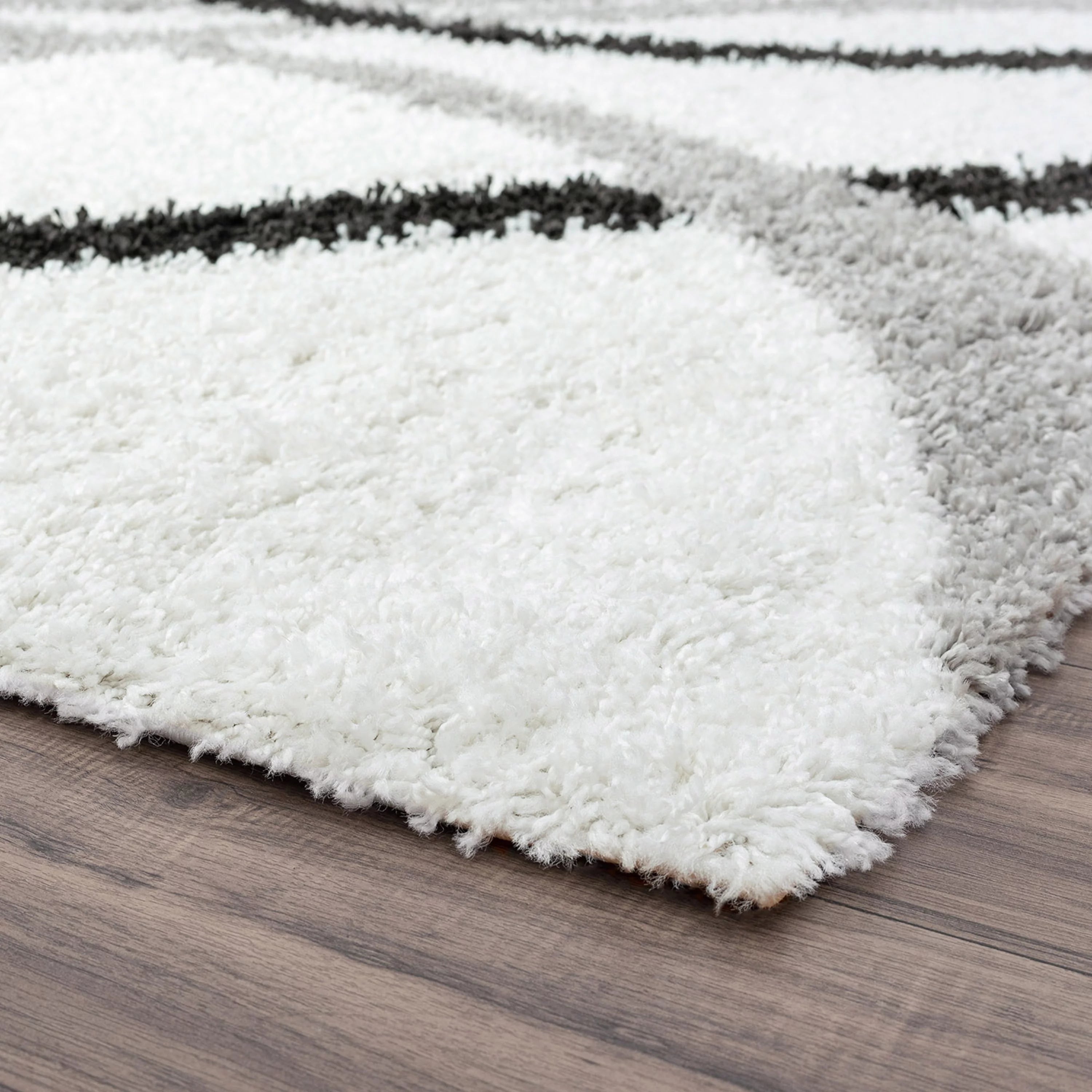 Modern White Area Rug 4x6 for Living Room, Bedroom, Dining Room, Indoor Entryway Y927030