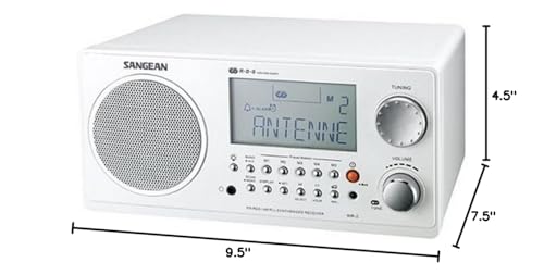 Wooden Cabinet Digital Tuning Radio, AM/FM, White R20511