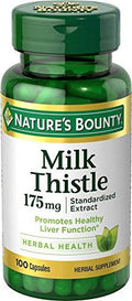 Milk Thistle by Nature's Bounty, Herbal Health Supplement, Supports Liver Health, 175mg, 100 Softgels