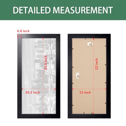 8x24 Black Wood Picture Frame for Wall Mounting Q14888