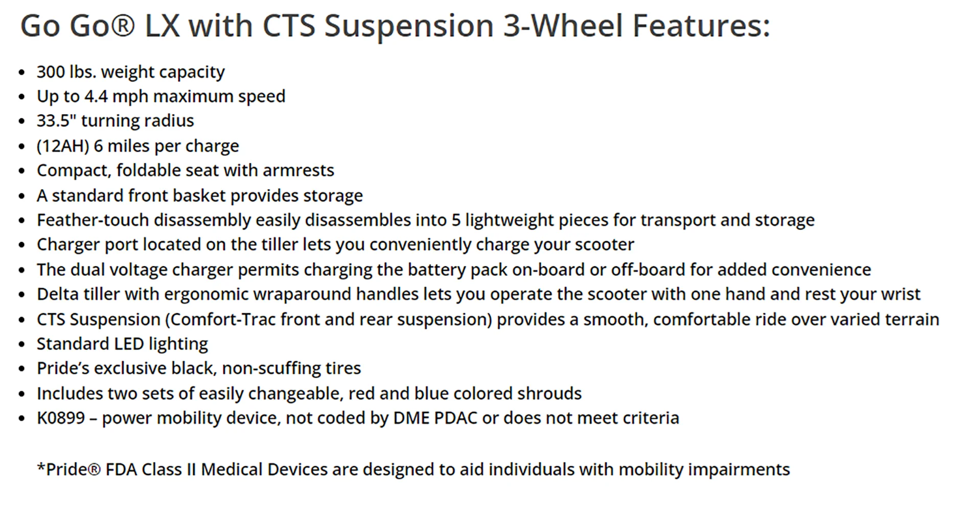 3-Wheel Mobility Scooter with Suspension M24077