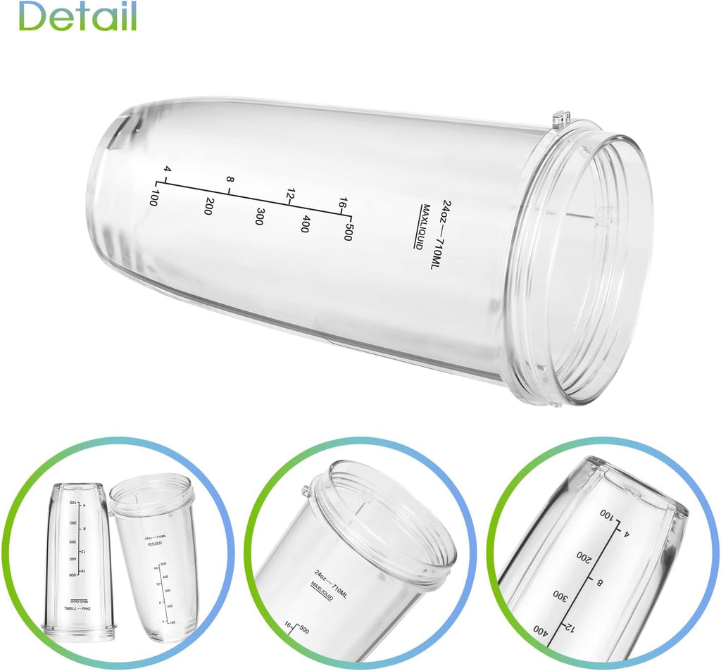 24oz Blender Cups with To-Go Lids and Extractor Blade O292