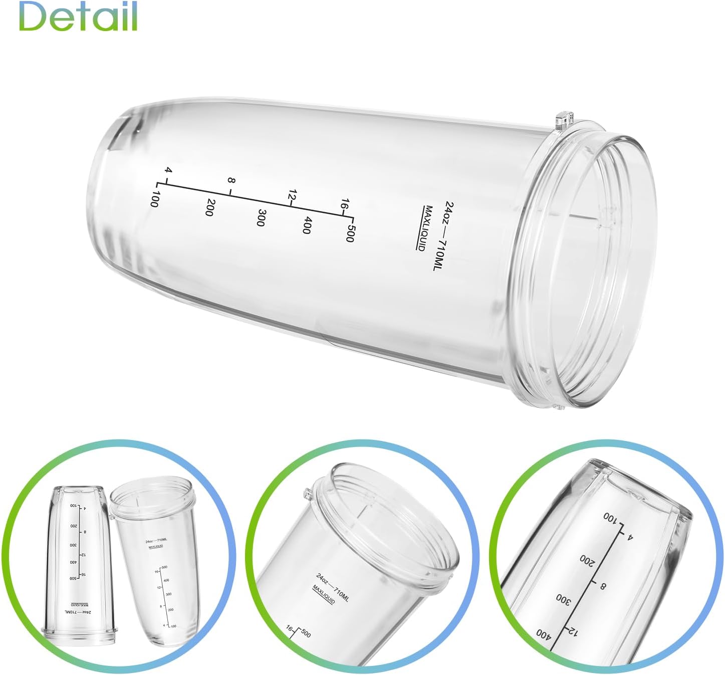 24oz Blender Cups with To-Go Lids and Extractor Blade O292