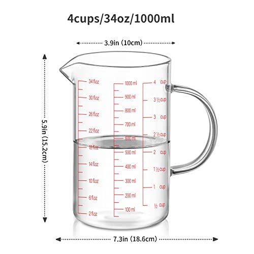 1 Gallon Measuring Pitcher with Spout and Handle, 134oz Plastic Container W554455