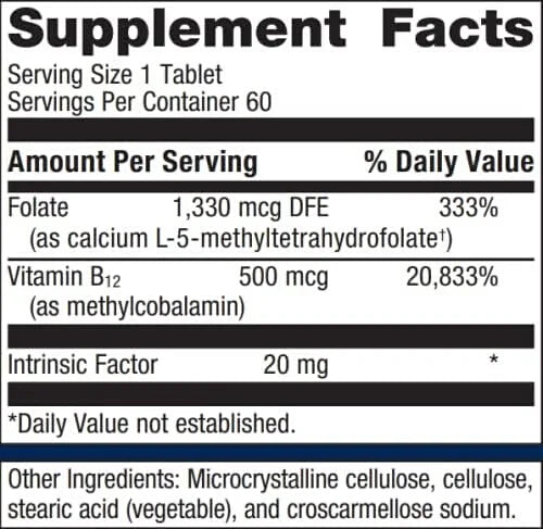 B12-Folate Supplement - 60 Tablets S38424