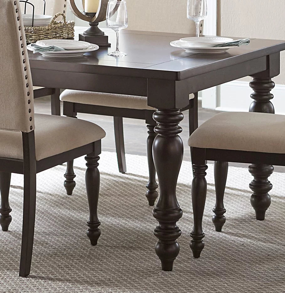 Grayish Brown Finish Dining Table with Draw Leaf O6624