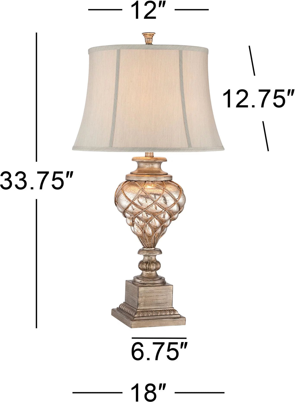Large Traditional End Table Lamps Set of 2 with LED Night Light G420231