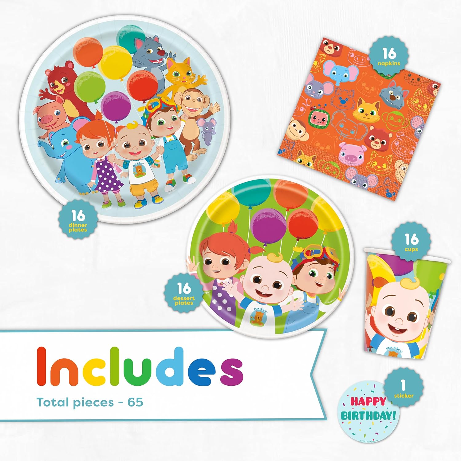 Party Supplies for 16 Guests with Plates, Cups, Napkins A933810