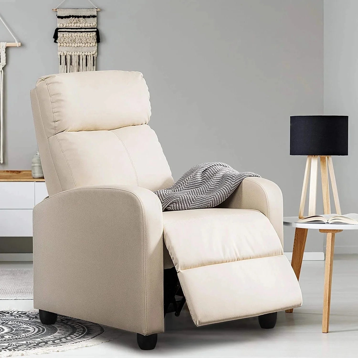 Faux Leather Push Back Recliner Chair J491670