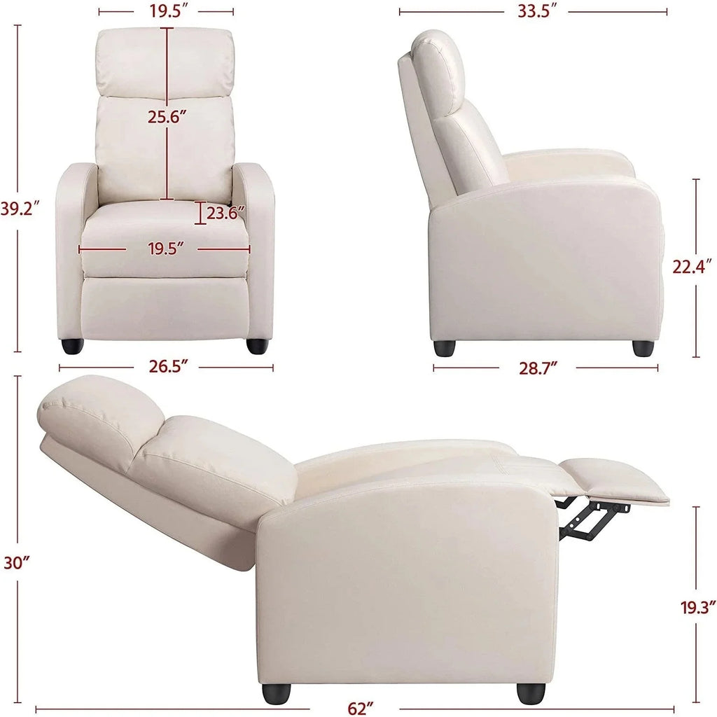 Faux Leather Push Back Recliner Chair J491670