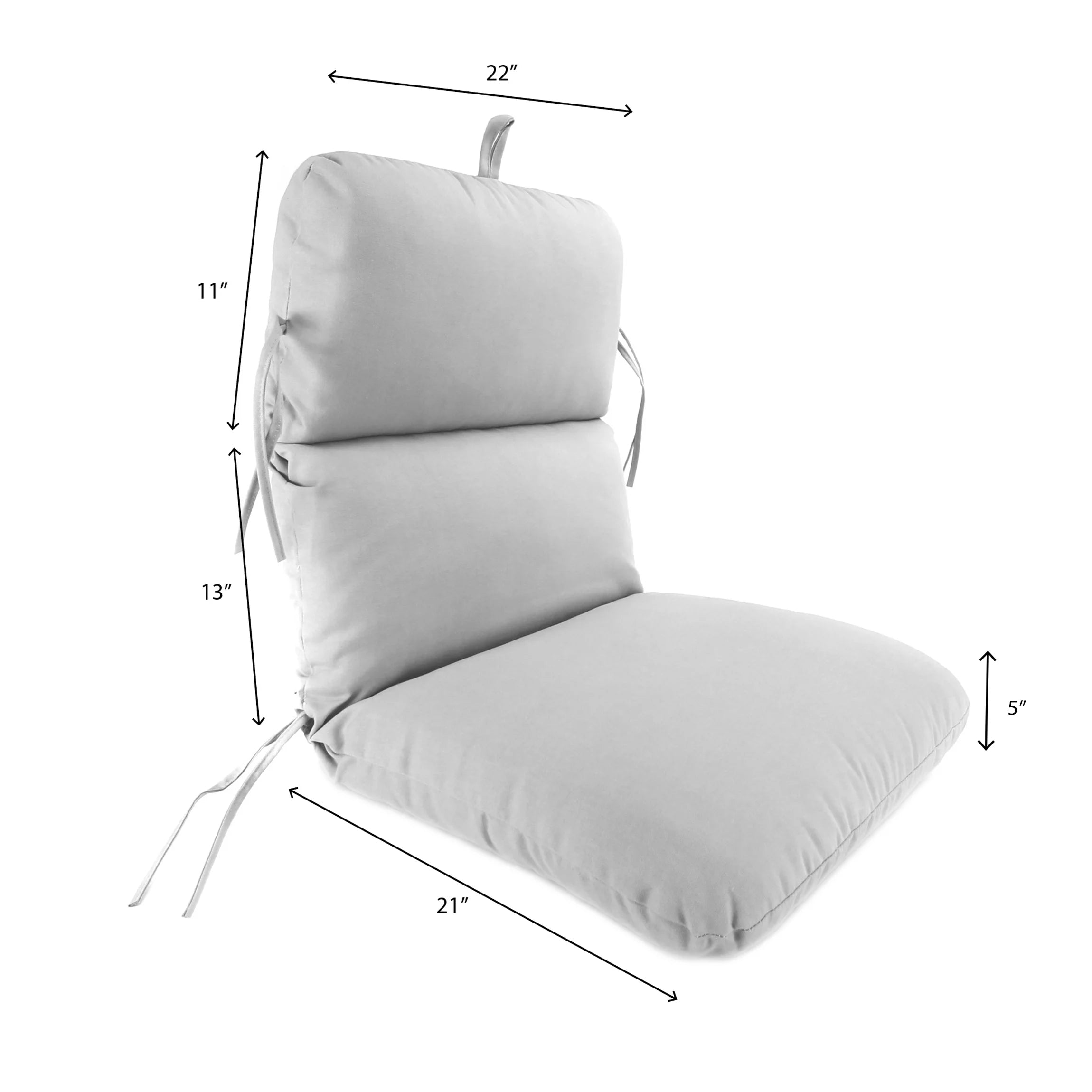 Rectangular Outdoor Chair Cushion with Ties M9859