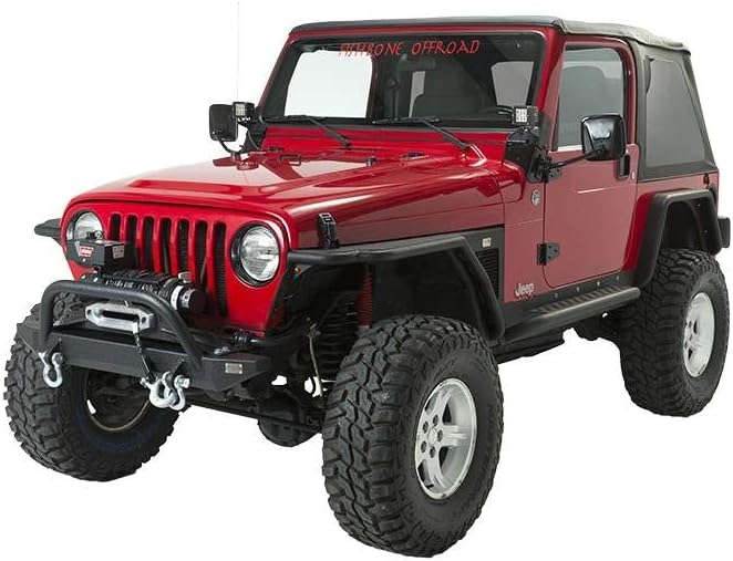 Jeep TJ Front Bumper with Winch Guard 97-06 Wrangler Steel Black Textured W1380