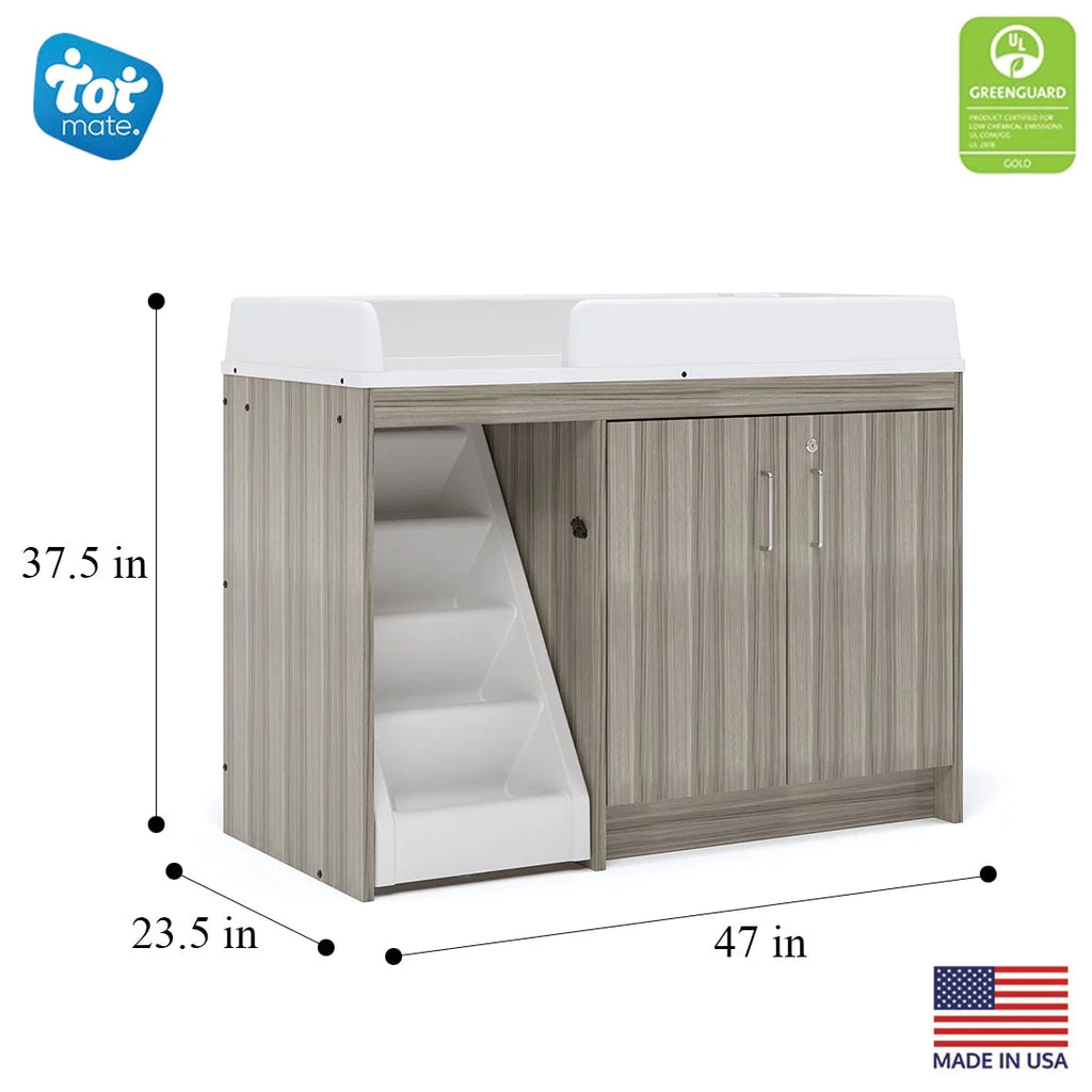 Toddler Walk Up Baby Changing Table with Stairs and Storage T4607