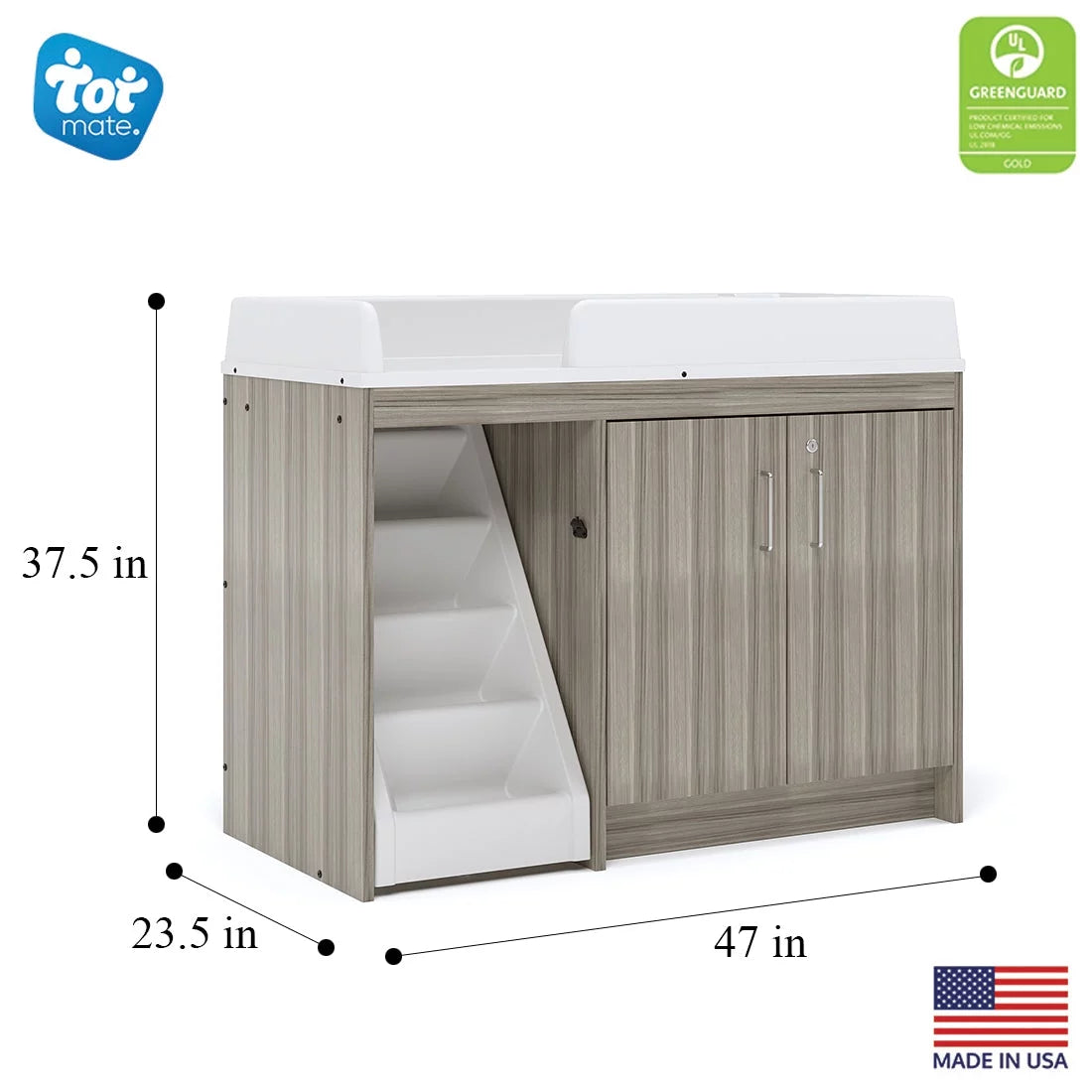 Toddler Walk Up Baby Changing Table with Stairs and Storage T4607