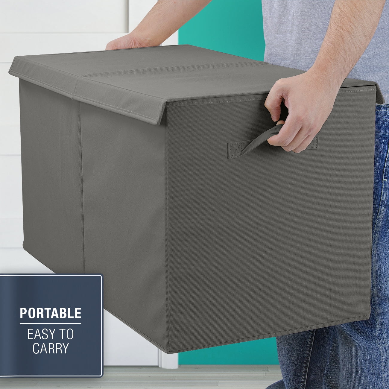 Large Toy Chest with Flip-Top Lid, Collapsible Toy Box Storage F679491