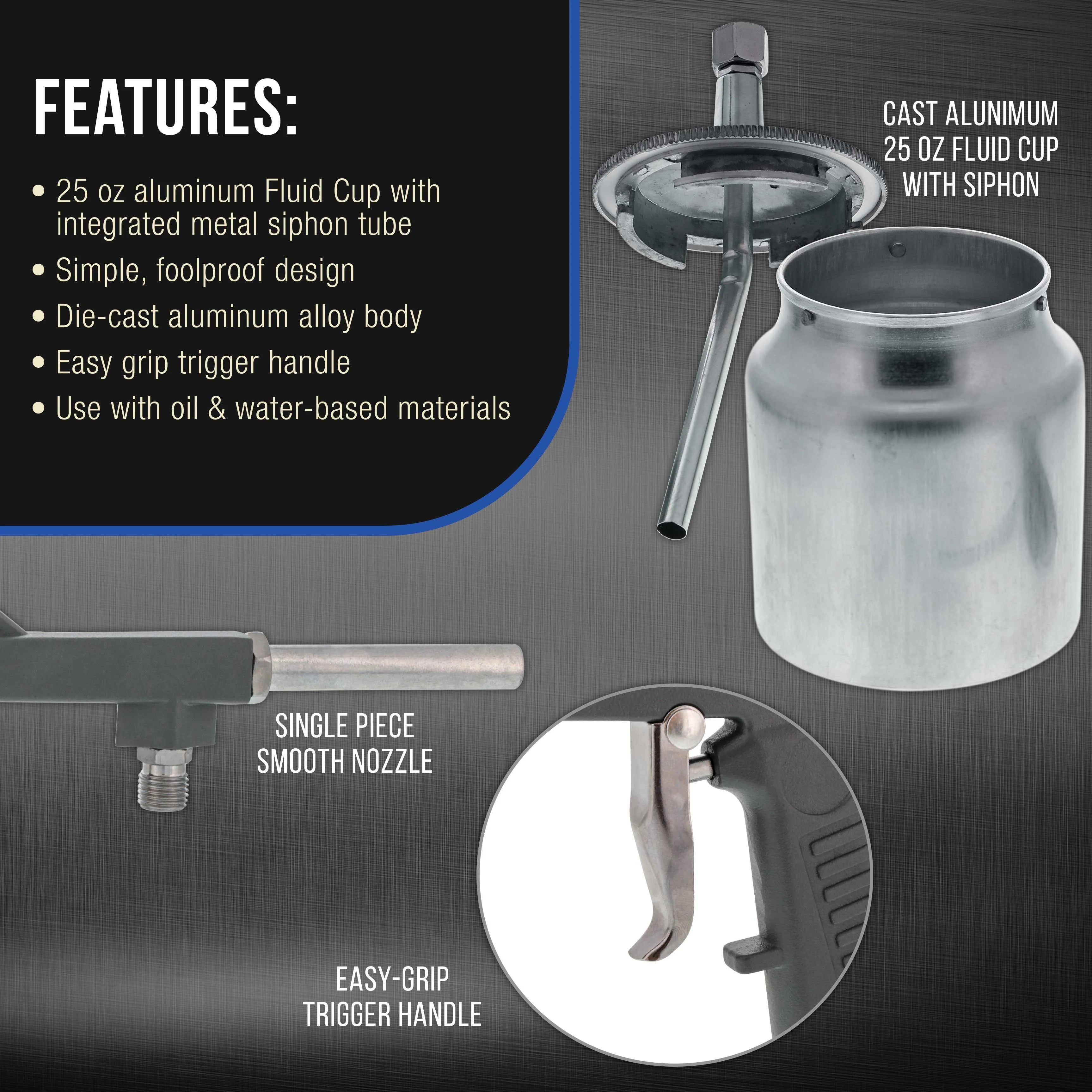 Undercoating Spray Gun with Regulator and Suction Feed Cup L3865